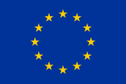 The flag of the Council of Europe and the European Union.