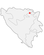 Location of Gradačac in modern Bosnia and Herzegovina.