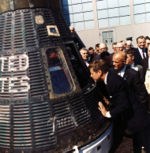 Feb . 23: Friendship 7 inspected by President Kennedy and Astronaut John Glenn.