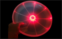A frisbee illuminated by fiber optics