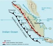 Map of geological formation of Sumatra island.