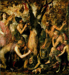 The Flaying of Marsyas by Titian, c.1570-76.