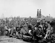 United States Civil War: Union Army Soldiers of 6th Corps, Army of the Potomac, in trenches before storming Marye's Heights at the 2nd Battle of Fredericksburg during the Chancellorsville campaign, Virginia, May 1863.