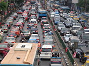 A traffic jam in Bangkok