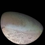 Triton as imaged by Voyager 2
