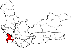 Location of the City of Cape Town in Western Cape Province