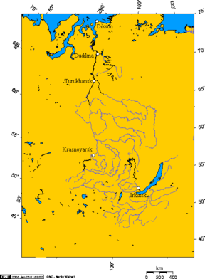 The Yenisei basin, including Lake Baikal