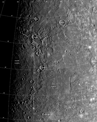 Image:Caloris basin labeled.png