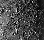 Hilly, lineated terrain at the antipode of the Caloris Basin