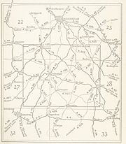 Map of Cotswolds roads from 1933