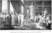 Painting of Hector Leroux (1682–1740), which portrays Pericles and Aspasia, admiring the gigantic statue of Athena in Phidias' studio