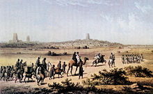 Timbuktu seen from a distance by Heinrich Barth's party, Sept. 7th 1853