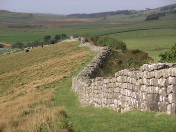 Pieces of Hadrian's Wall remain near Greenhead and along the route, though large sections have been dismantled over the years to use the stones for various nearby construction projects.