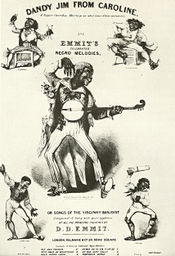 Sheet music cover for "Dandy Jim from Caroline" by Dan Emmett, London, c. 1844.