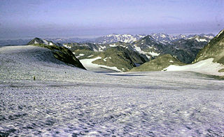 A view down the Whitechuck Glacier in  North Cascades National Park in 1973