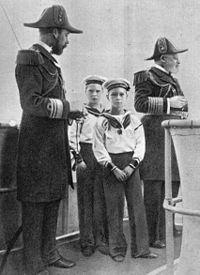 Four Kings: King Edward VII (right) with his successors — (from left to right) his son, the  future King George V —, and his grandsons — the future King Edward VIII and King George VI.