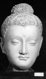 Greco-Buddhist head of Buddha, stucco, Hadda Afghanistan, 1st-2nd century CE.