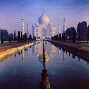 The Taj Mahal is a mausoleum located in Agra, India, that was built under Mughal rule