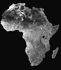 Satellite photo of Africa.