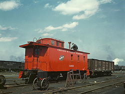 C&NW Caboose at Proviso yard, Chicago, April 1943