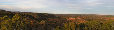 Looking north at the Caprock Escarpment.