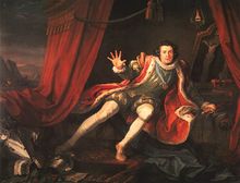 David Garrick, the theatre manager 1747–1776, is portrayed in the title role of Richard III in this painting by William Hogarth.