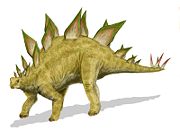 Life restoration of Stegosaurus stenops.