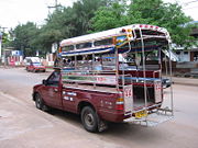 A songthaew for public transport in Udon Thani, one of the major cities in Isan.