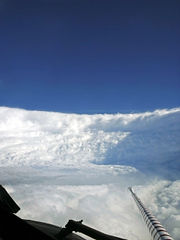 Eye of Hurricane Katrina as seen from a Hurricane Hunter aircraft