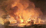 The Battle of the Nile, painted by Thomas Luny.