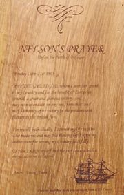 Nelson's pre-battle prayer, inscribed on oak timber from HMS Victory.
