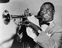 Trumpeter, bandleader and singer Louis Armstrong, known internationally as the "Ambassador of Jazz," was a much-imitated innovator of early jazz.
