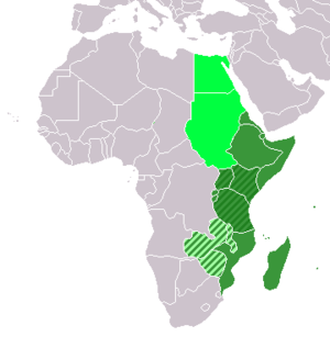      Eastern Africa (UN subregion)      East African Community      Central African Federation (defunct)      Geographic East Africa, including the UN subregion and East African Community