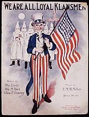 Ku Klux Klan sheet music to "We Are All Loyal Klansmen", 1923
