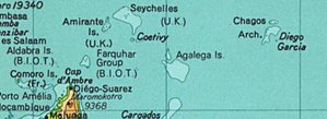 BIOT prior to Seychelles independence in 1976. (Desroches is not shown, but is a part of the Amirante Islands).