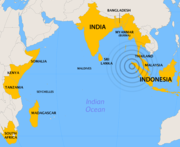Countries most affected by the 2004 Indian Ocean earthquake.