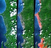 Tsunami inundation, Khao Lak, North of Phuket, Thailand ASTER Images and SRTM Elevation Model.
