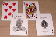 Some typical Anglo-American playing cards from the Bicycle brand