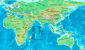 Eastern Hemisphere at the end of the 5th century AD.