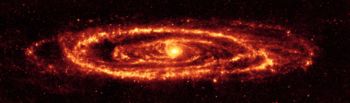 Image of Andromeda Galaxy (M31) taken by Spitzer in infrared, 24 micrometres (Credit:NASA/JPL-Caltech/K. Gordon (University of Arizona)