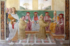 Concession of the Indulgence, fresco in the Rose Chapel by Tiberio d'Assisi.