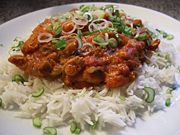 Rice and Kadhai Chicken from Delhi.