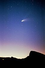 Comet Hale-Bopp over Zabriskie Point, Death Valley, USA