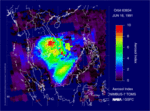 Satellite measurements of ash and aerosol emissions from Mount Pinatubo.
