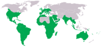 Global distribution of Tyto alba