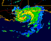 Hurricane Danny just offshore of the Gulf Coast