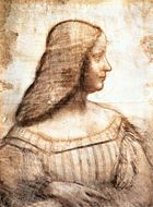 Study for a portrait of Isabella d'Este (1500) Louvre. Isabella appears to have been his only female friend.