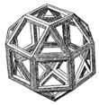 Rhombicuboctahedron as published in Pacioli's Divina Proportione