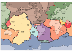 Floor of Bay of Bengal      The Indian plate, shown in red      The Indo-Australian plate, shown in dull orange