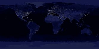 A composite picture of Earth at night. Human civilization is detectable from space.